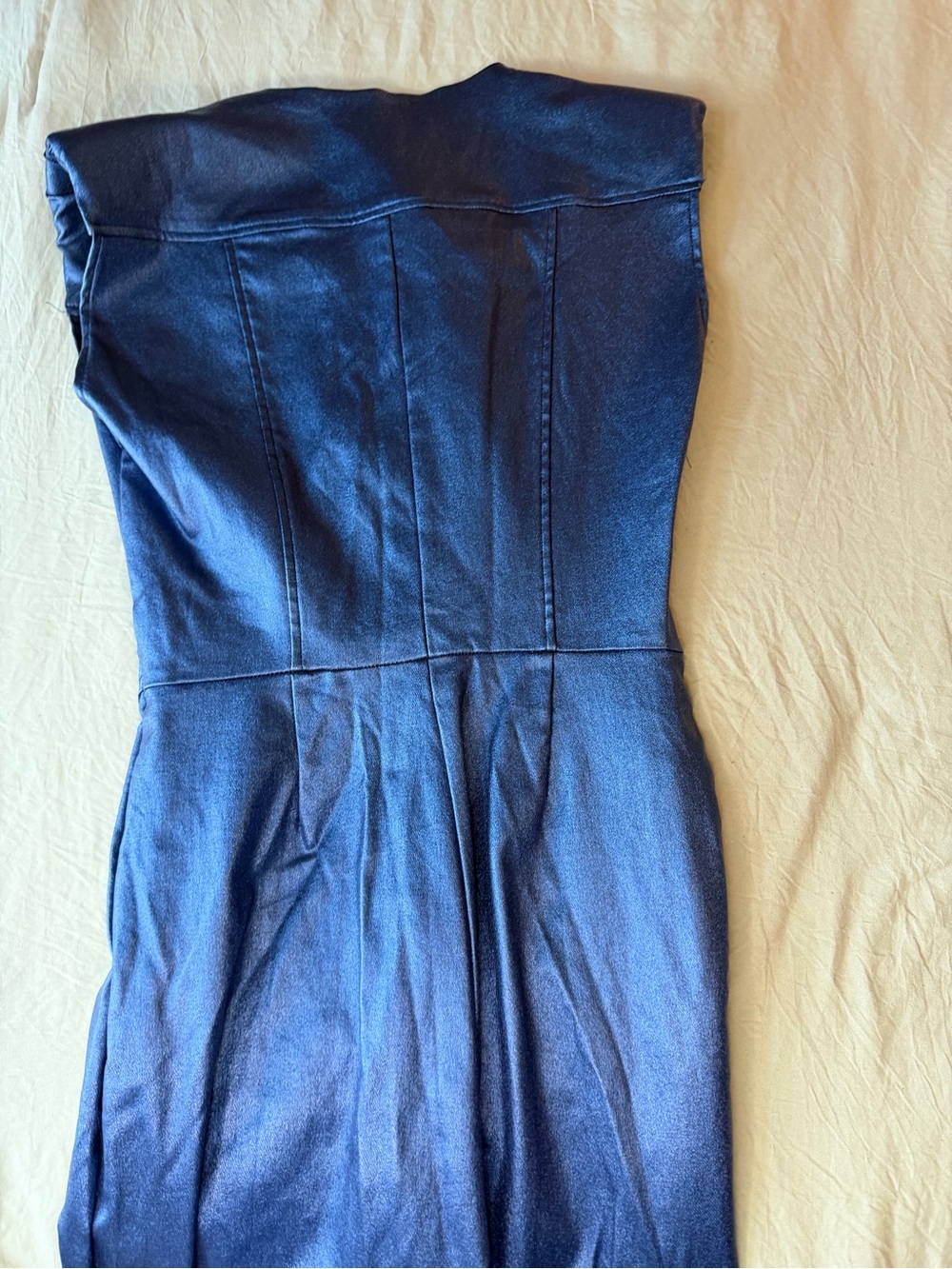 Fashion Nova Metallic Navy Blue Sleeveless Jumpsuit - Picture 4 of 8